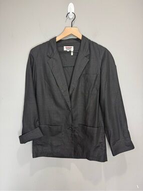 Rodier Paris Linen Blend Black Blazer Jacket Size 38 France